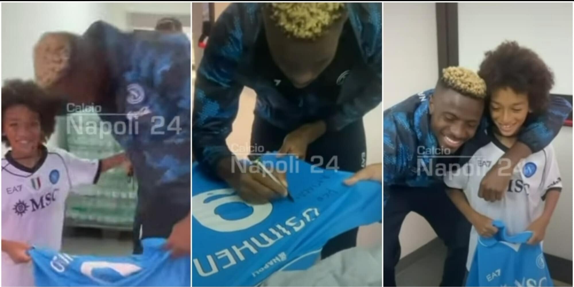 Osimhen realizza il sogno del piccolo Amadou: il video è virale