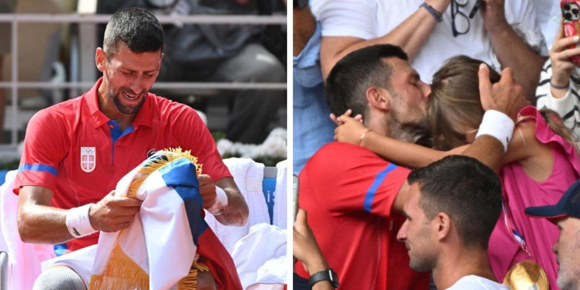 Djokovic piange dopo l'oro tra le braccia della famiglia: una scena mai vista