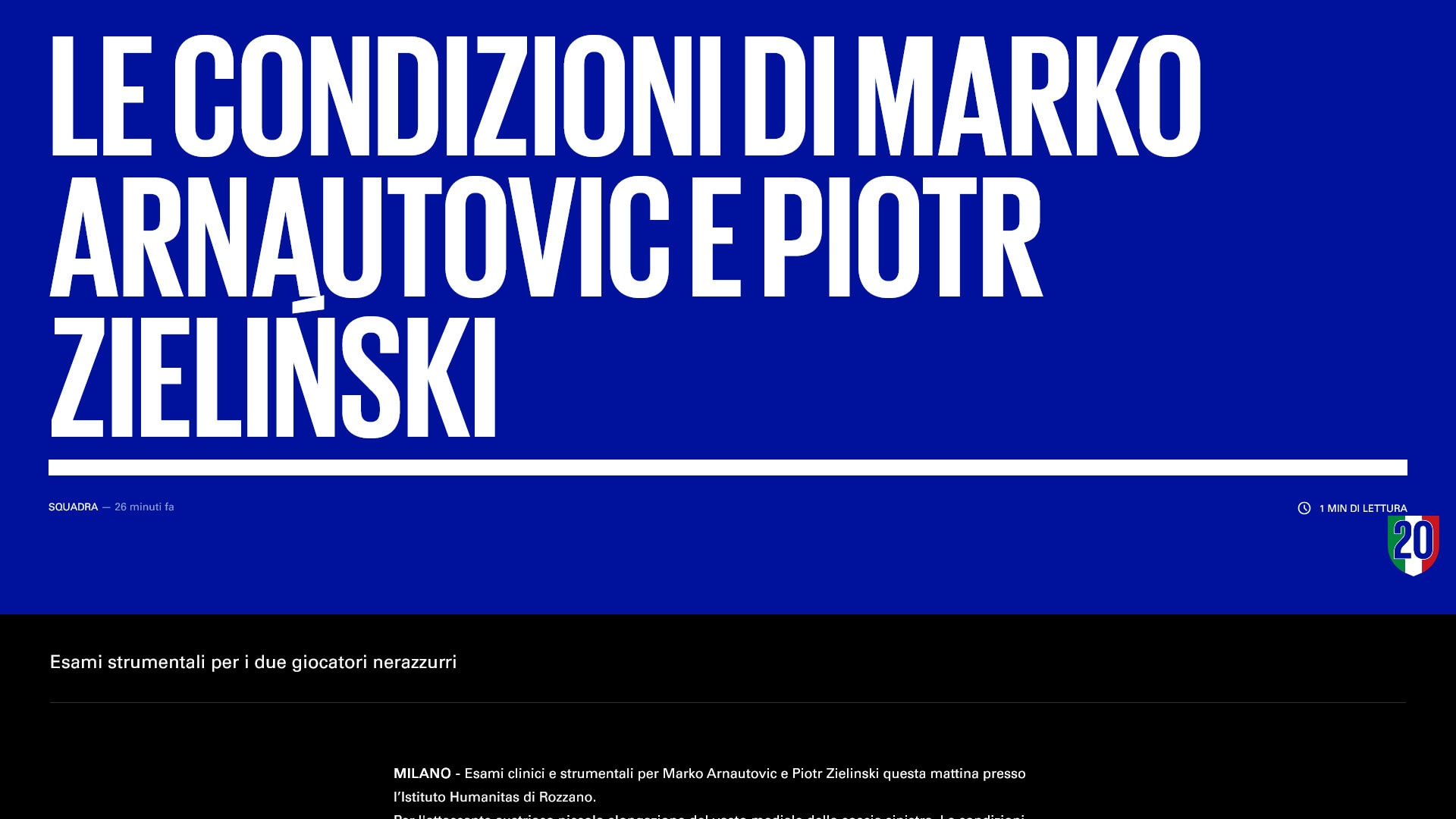 Inter, infortuni per Arnautovic e Zielinski