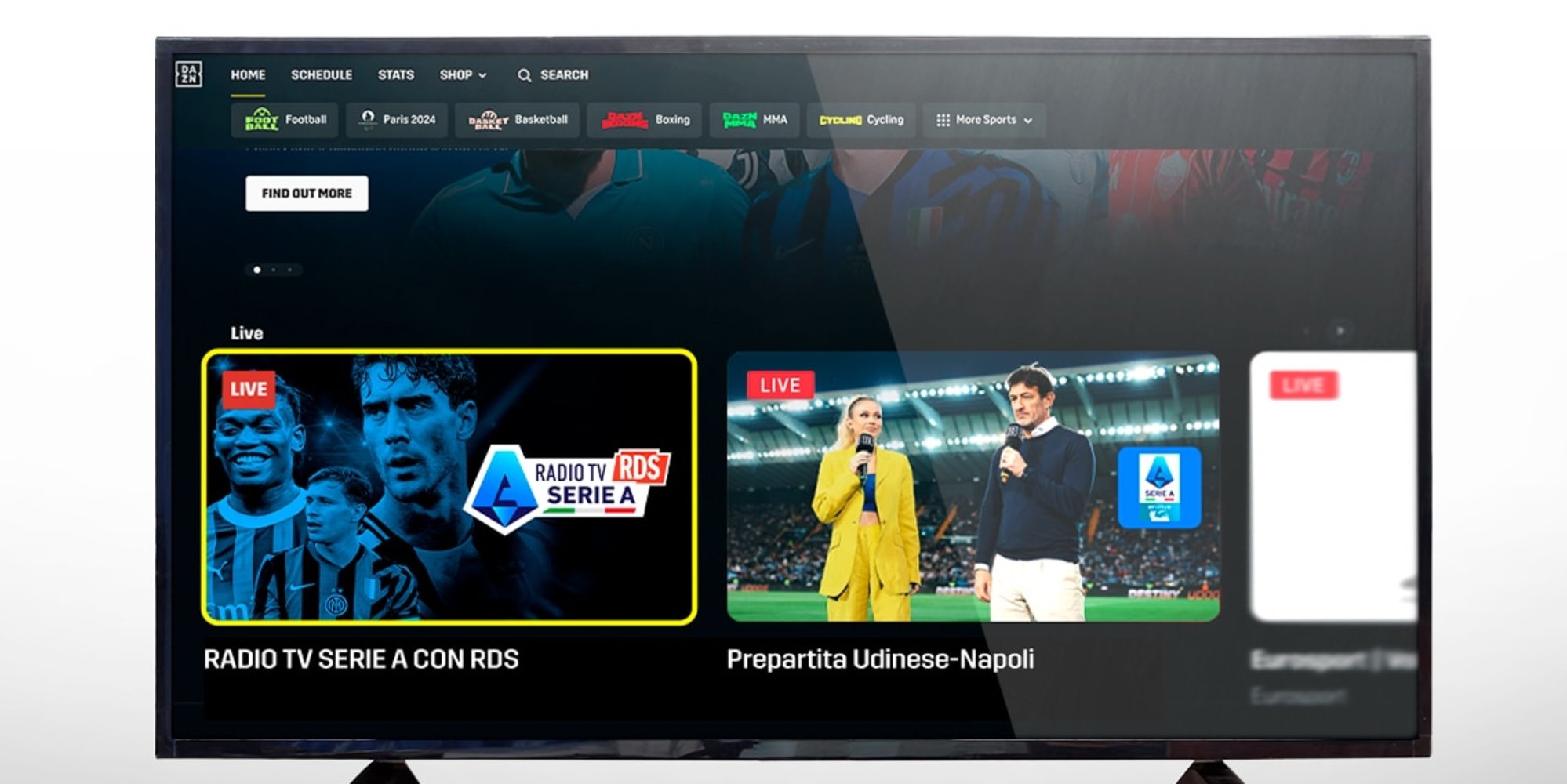 Radio TV Serie A con RDS arriva su Dazn