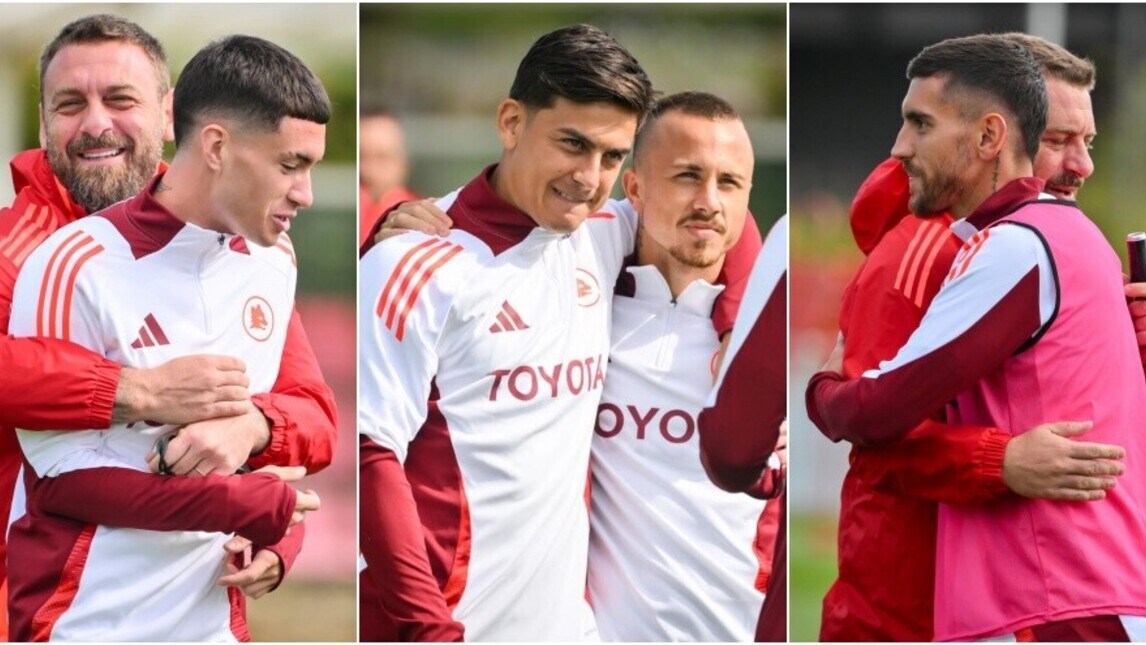 Roma, abbracci e sorrisi a St. George's Park prima dell'Everton