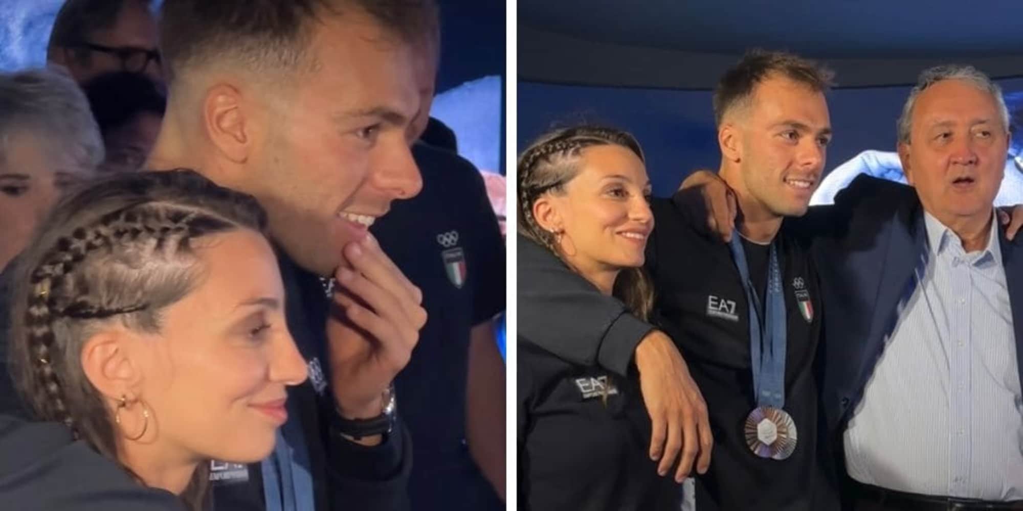 Paltrinieri rivede la gara a Casa Italia: il dolce abbraccio con Rossella Fiamingo