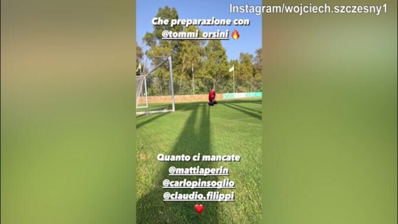 Szczesny si allena da solo e manda un messaggio social ai compagni