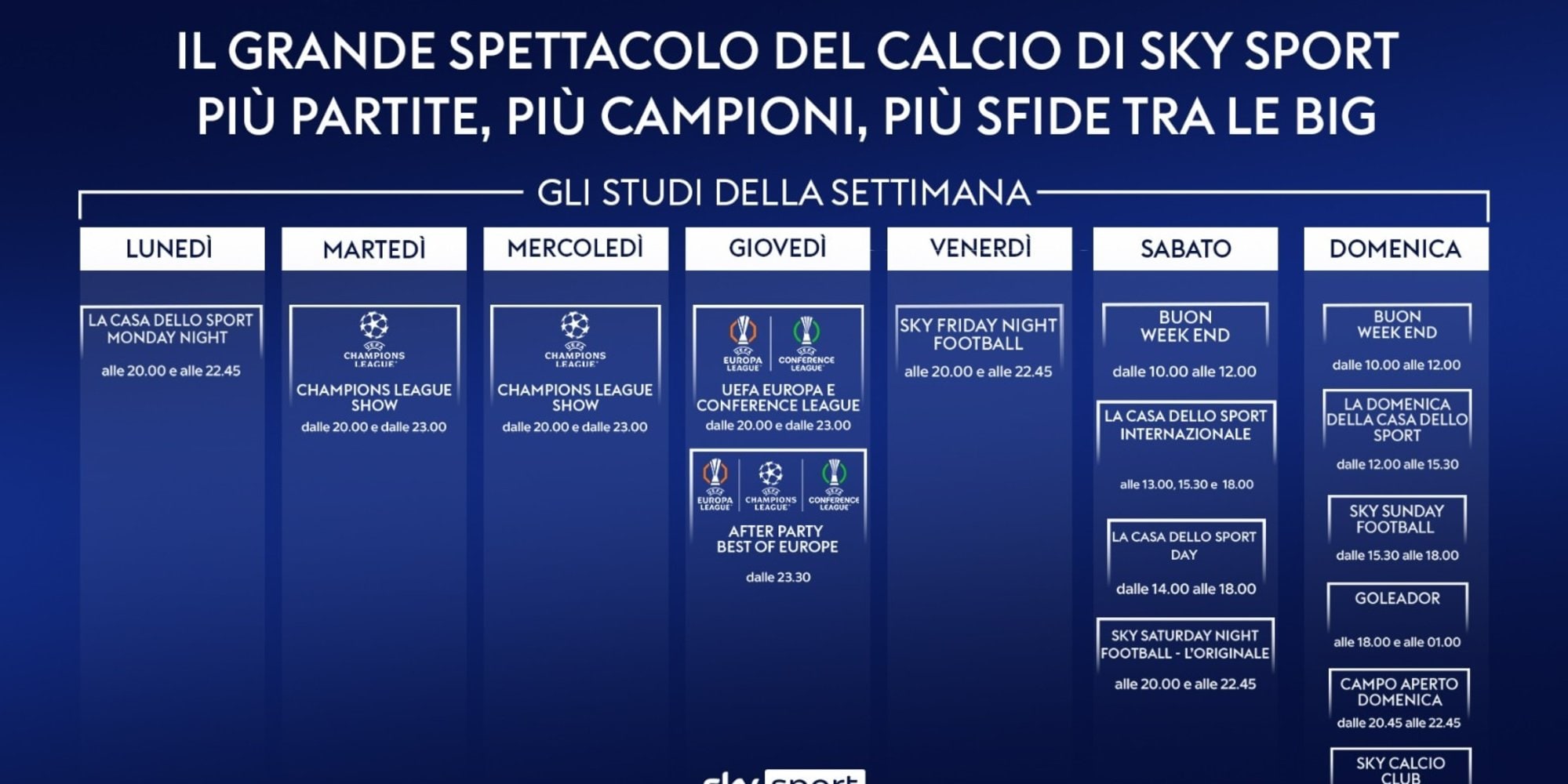 Sky Sport, il grande spettacolo del calcio: inizia la nuova stagione