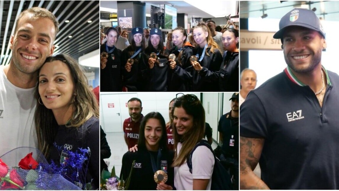 Gli eroi di Parigi 2024 tornano a casa dopo le Olimpiadi: tifosi in delirio a Fiumicino