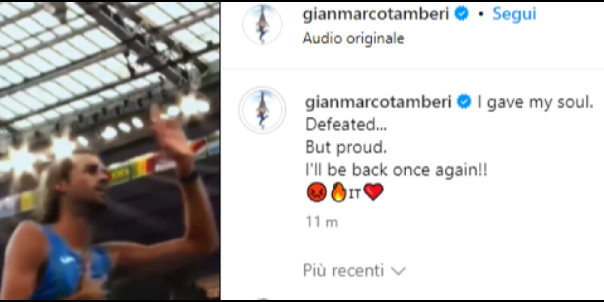 Tamberi torna sui social: il messaggio dopo le Olimpiadi commuove tutti