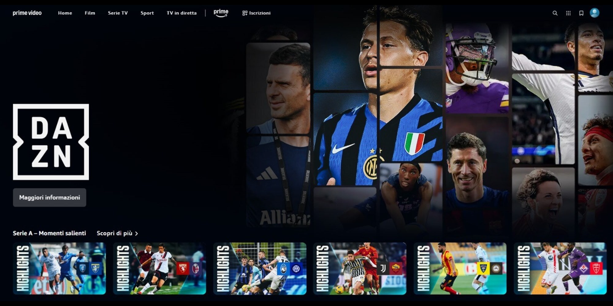 Il canale Dazn su Prime Video anche in Italia
