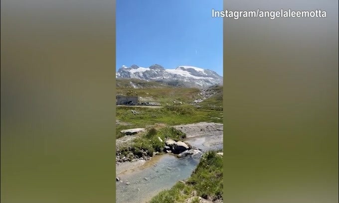 Angela, Thiago e il cane Hugo in gita in una grotta di ghiaccio