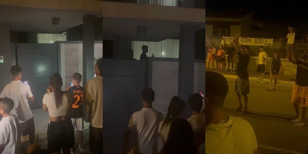 I tifosi della Roma fuori casa di Dybala: "Daje Paulo!"