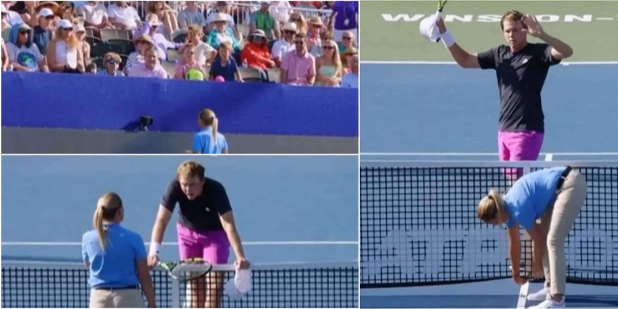 Follia Michelsen, pallata a una spettatrice in finale con Sonego: graziato dal giudice