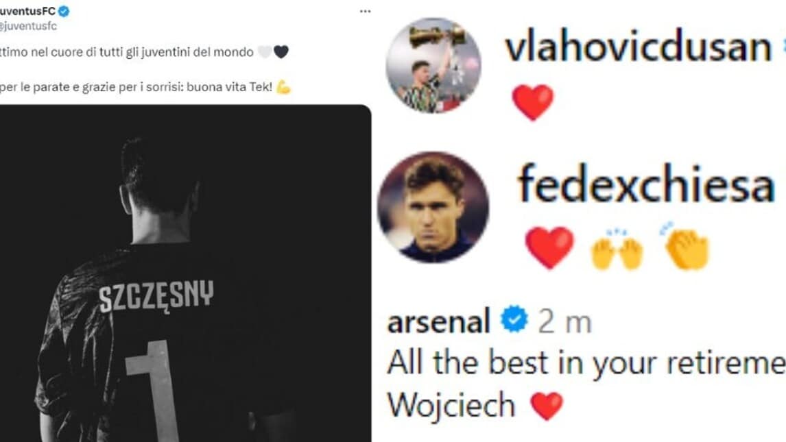 Szczesny si ritira: le reazioni del mondo del calcio sui social