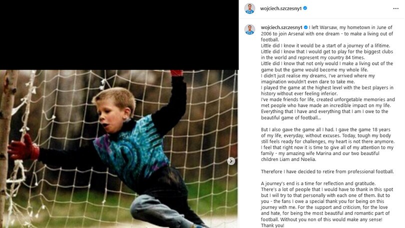 Ufficiale: Szczesny si ritira dal calcio