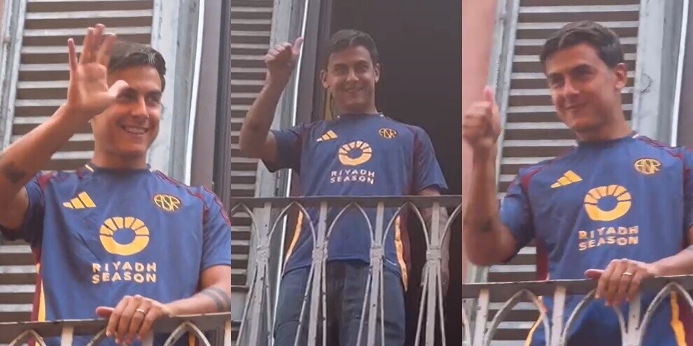 Dybala allo store della Roma: tifosi in delirio