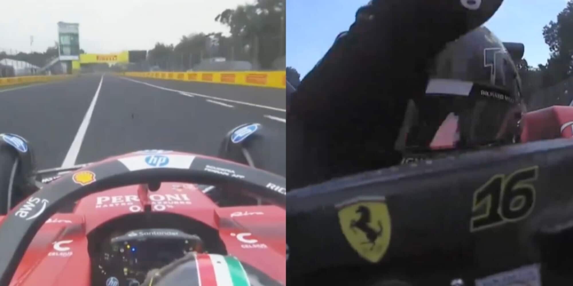 Leclerc in lacrime, la frase al team radio Ferrari dopo il trionfo a Monza è da brividi