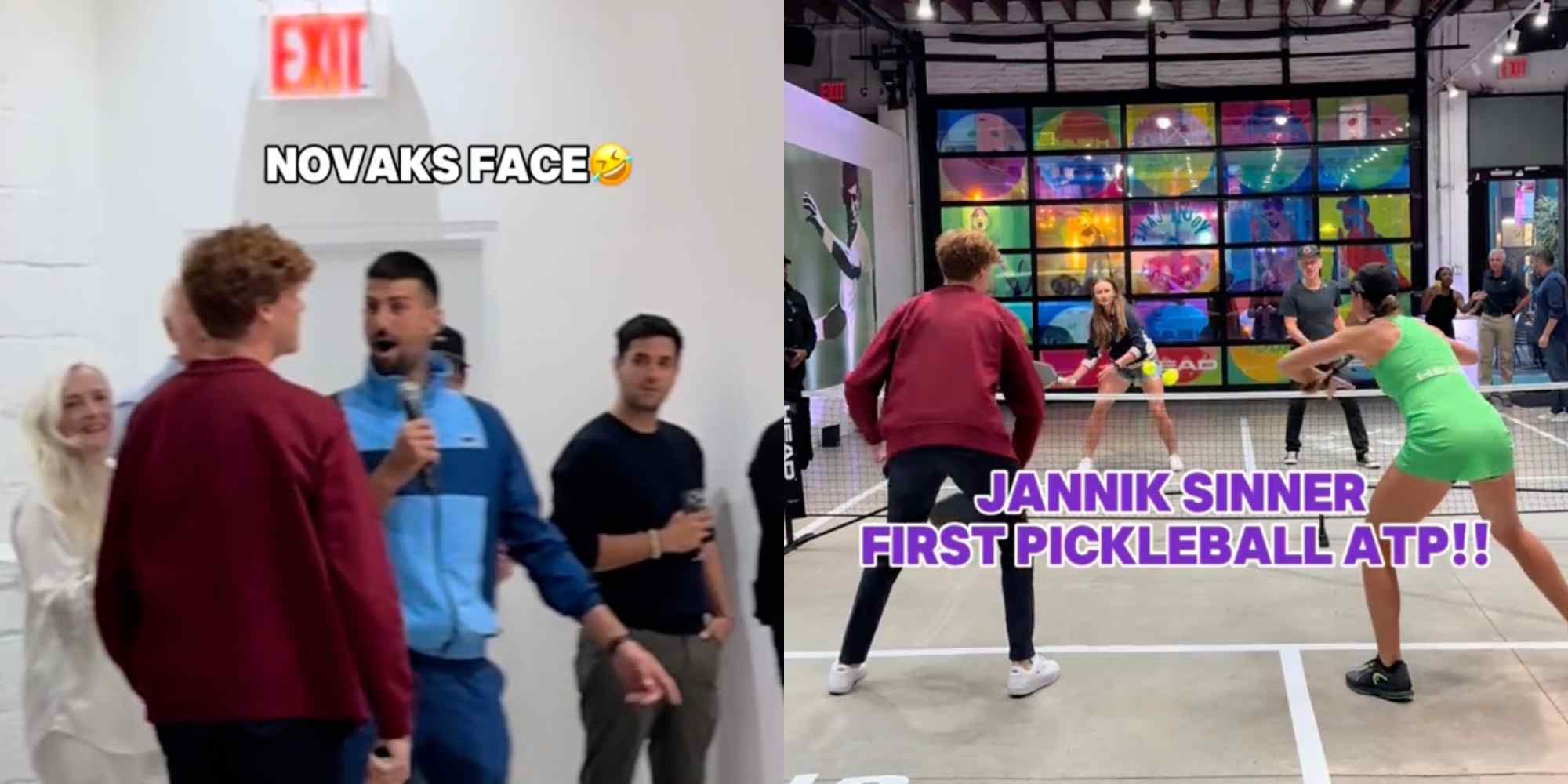 Sinner, colpo da fenomeno a pickleball: Djokovic non ci crede!