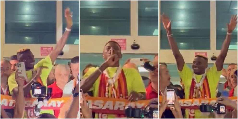 Osimhen al Galatasaray: lo show con i tifosi al suo arrivo in aeroporto
