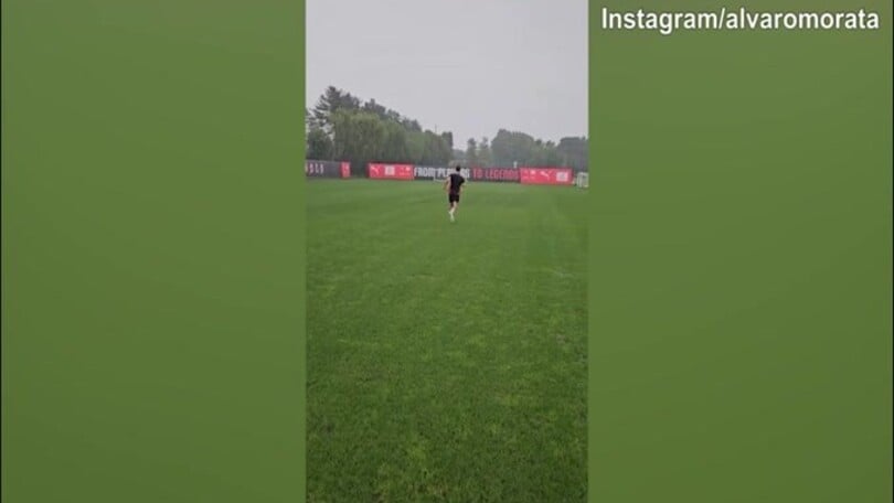 Milan, la pioggia non ferma Morata