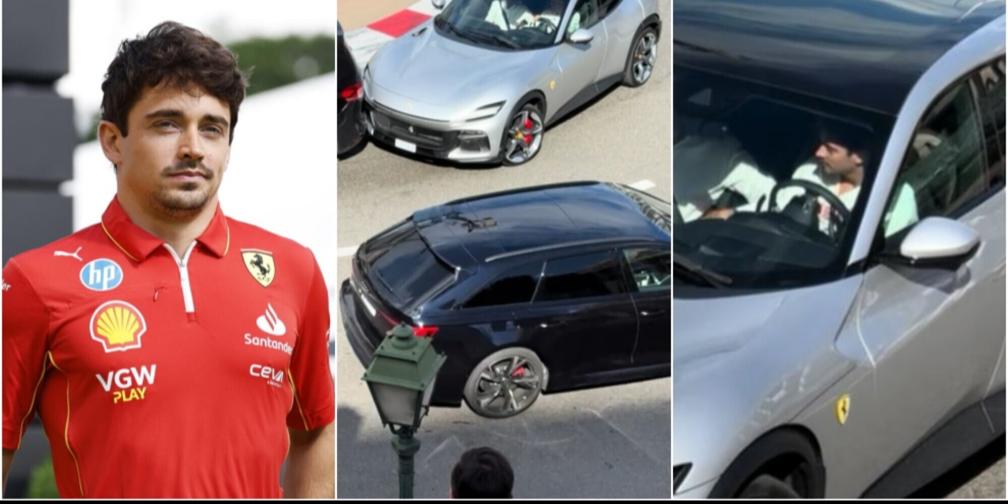 Leclerc, incredibile incidente: tampona un'auto con la sua Ferrari Purosangue