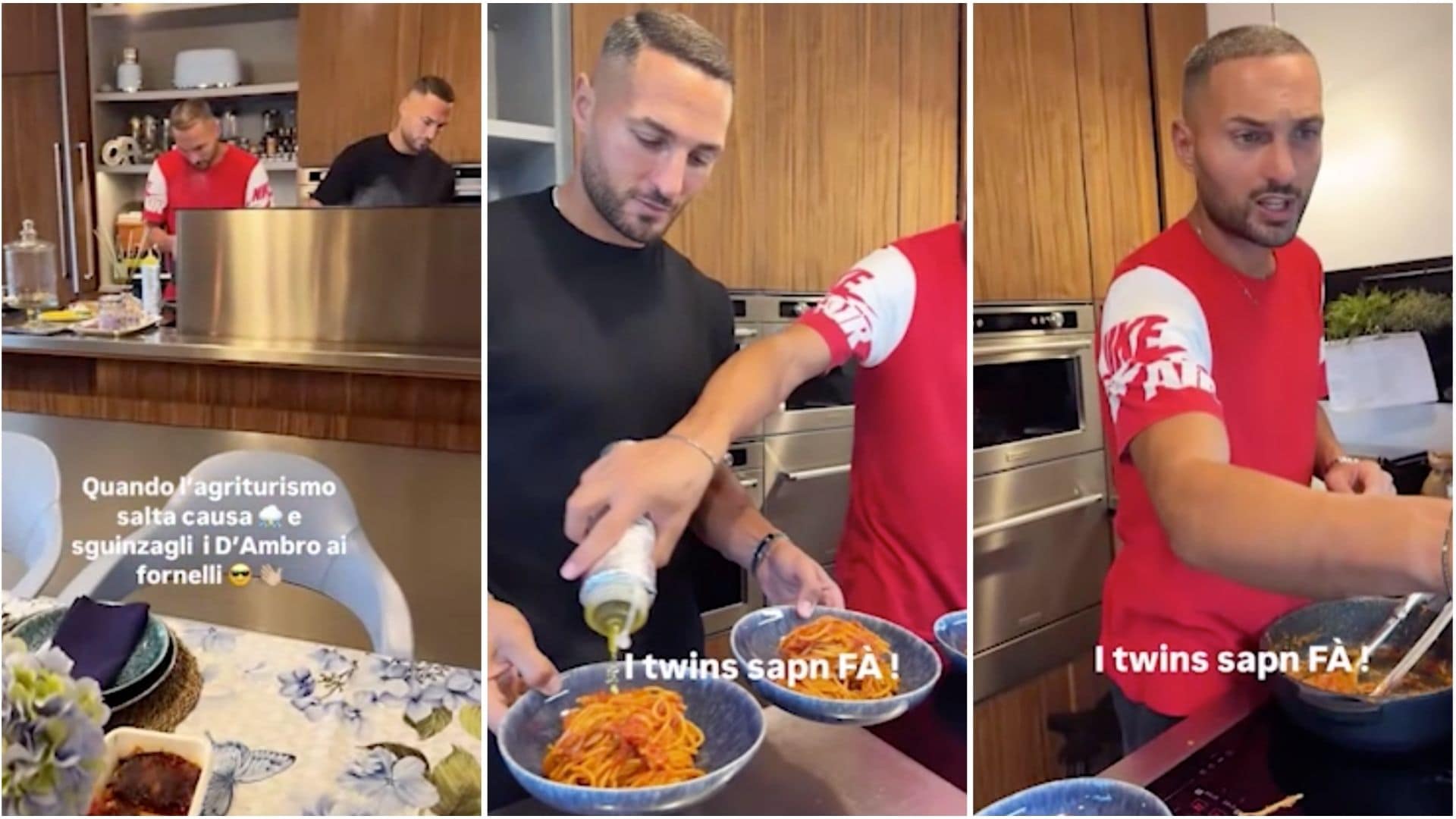 I gemelli D'Ambrosio salvano il pranzo, grande accoppiata ai fornelli