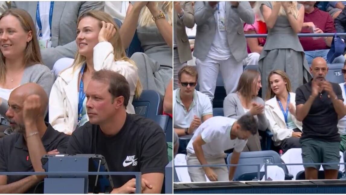 Una Anna Kalinskaya sorridente, assiste alla finale di Sinner