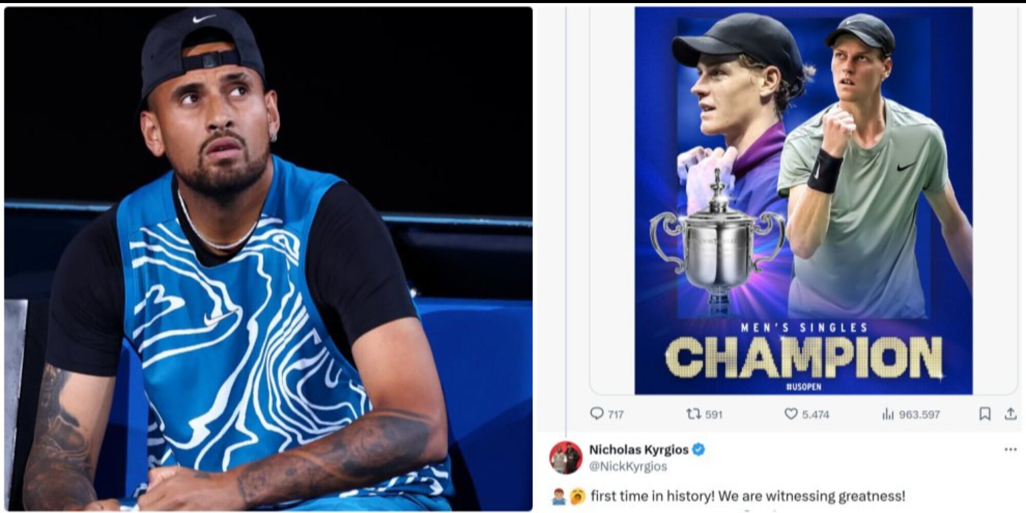Kyrgios attacca Sinner dopo il trionfo Us Open: dura risposta sul caso doping