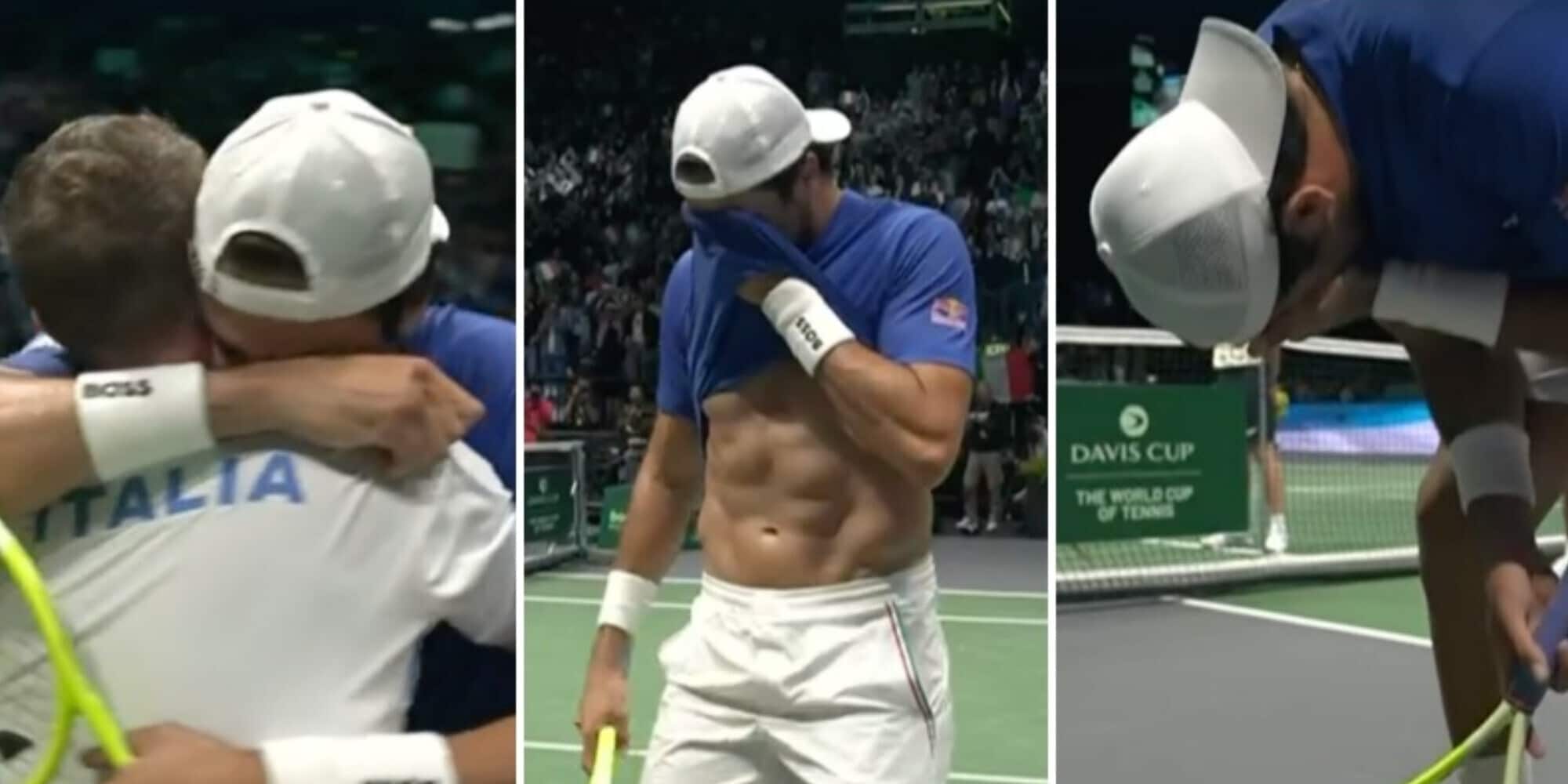Berrettini piange dopo la vittoria in Davis: le lacrime e la frase in tv