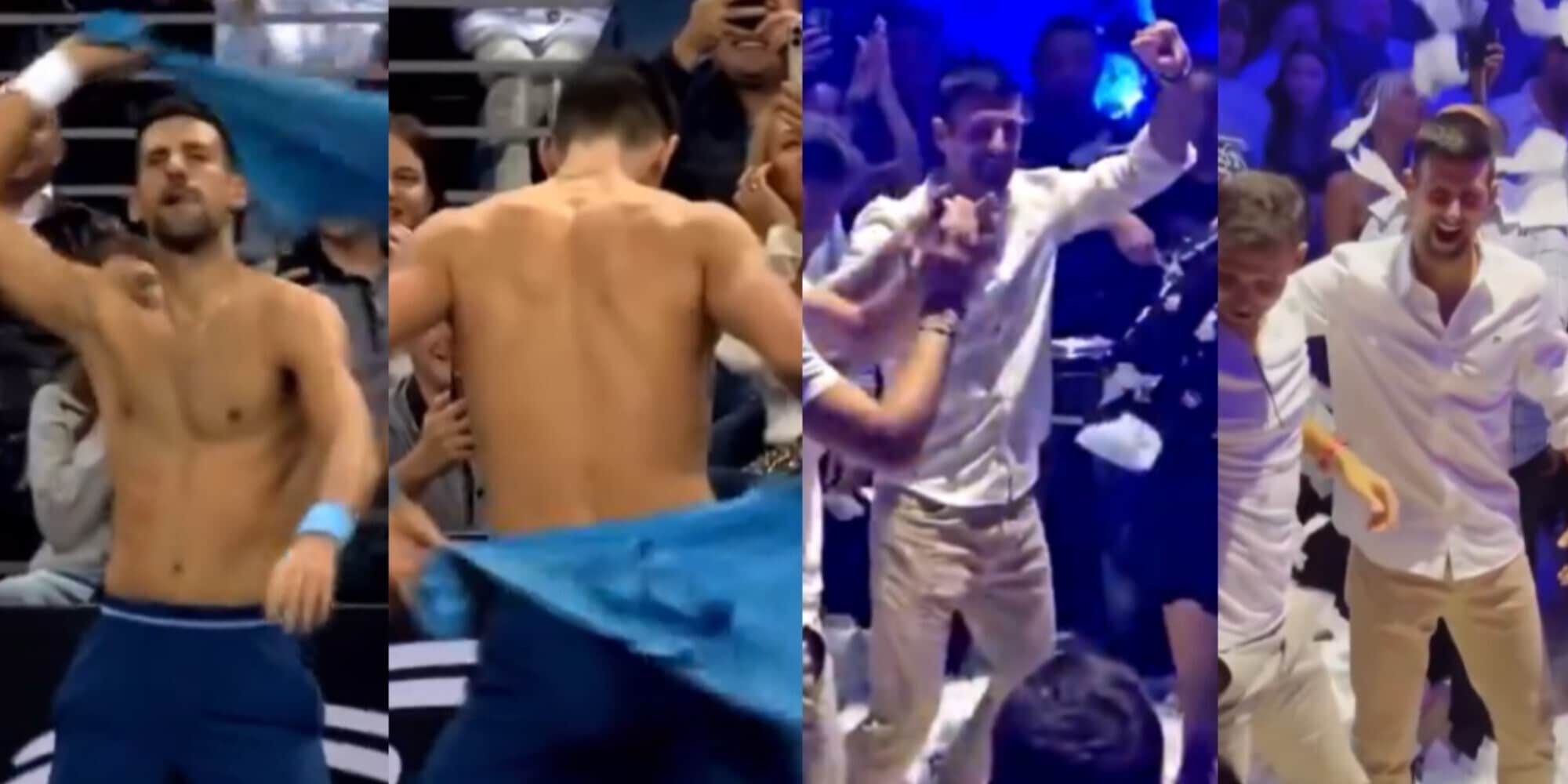 Djokovic show: spogliarello in campo e pazza festa in un locale notturno