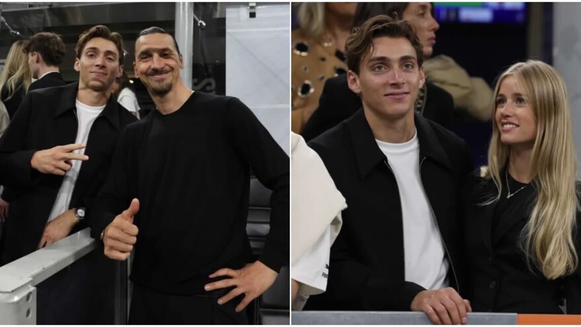 Duplantis tifoso speciale per Inter-Milan: scatenato a San Siro con la fidanzata e Ibra