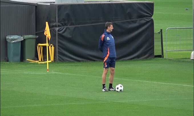 Juventus, allenamento prima di partire per Lipsia