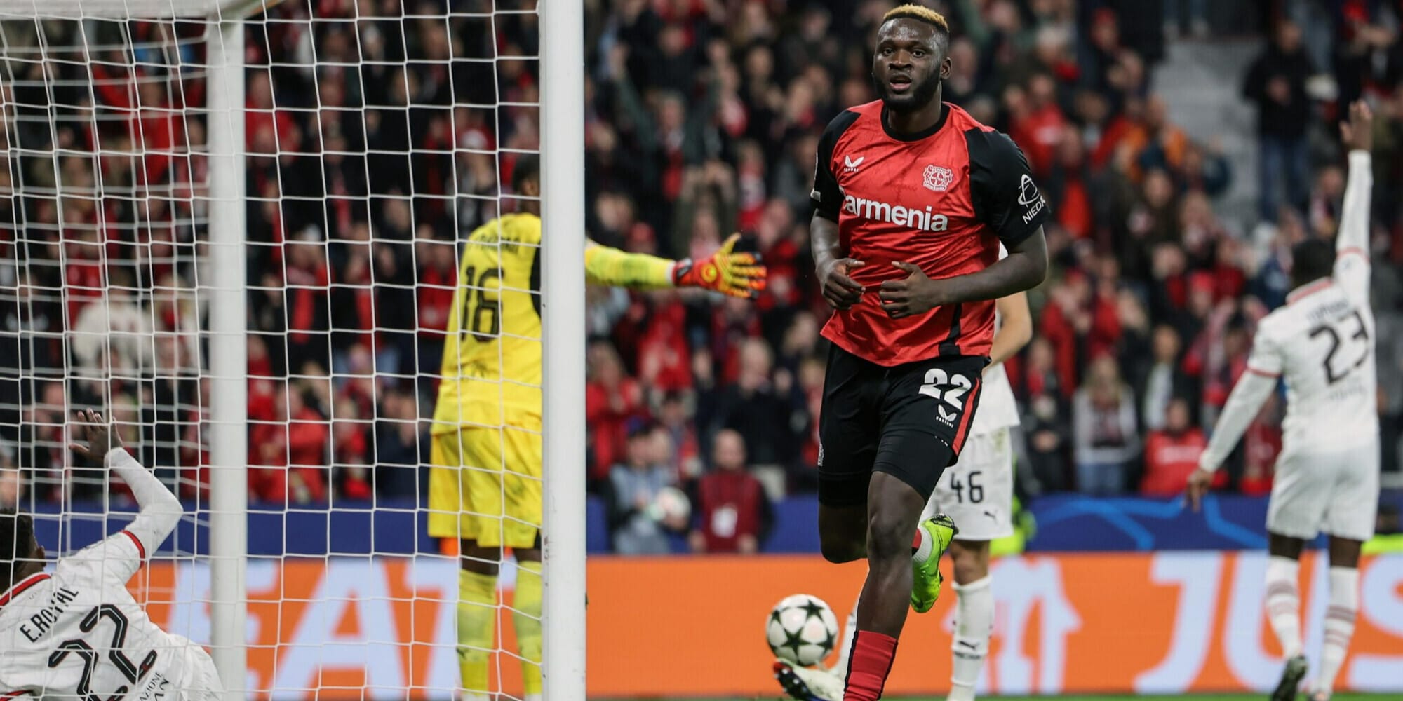 Milan sprecone a Leverkusen: al Bayer basta un gol di Boniface. Rivivi la diretta
