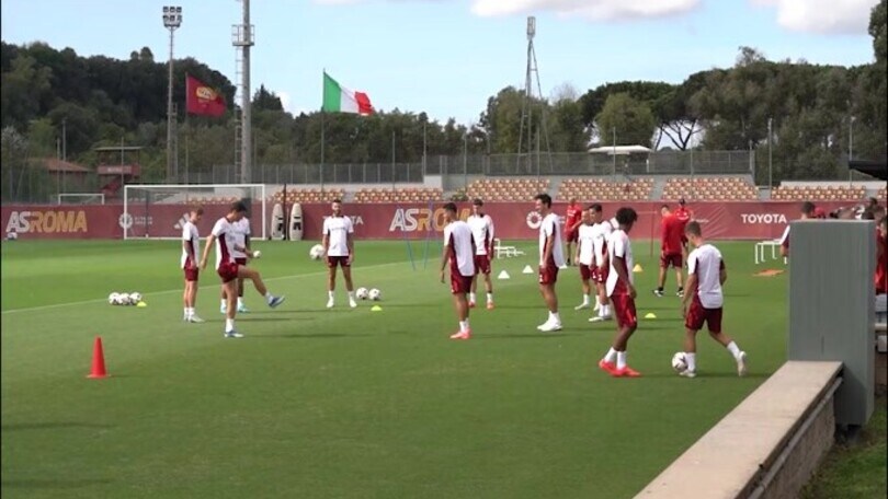 Roma, allenamento a Trigoria sotto lo sguardo di Juric