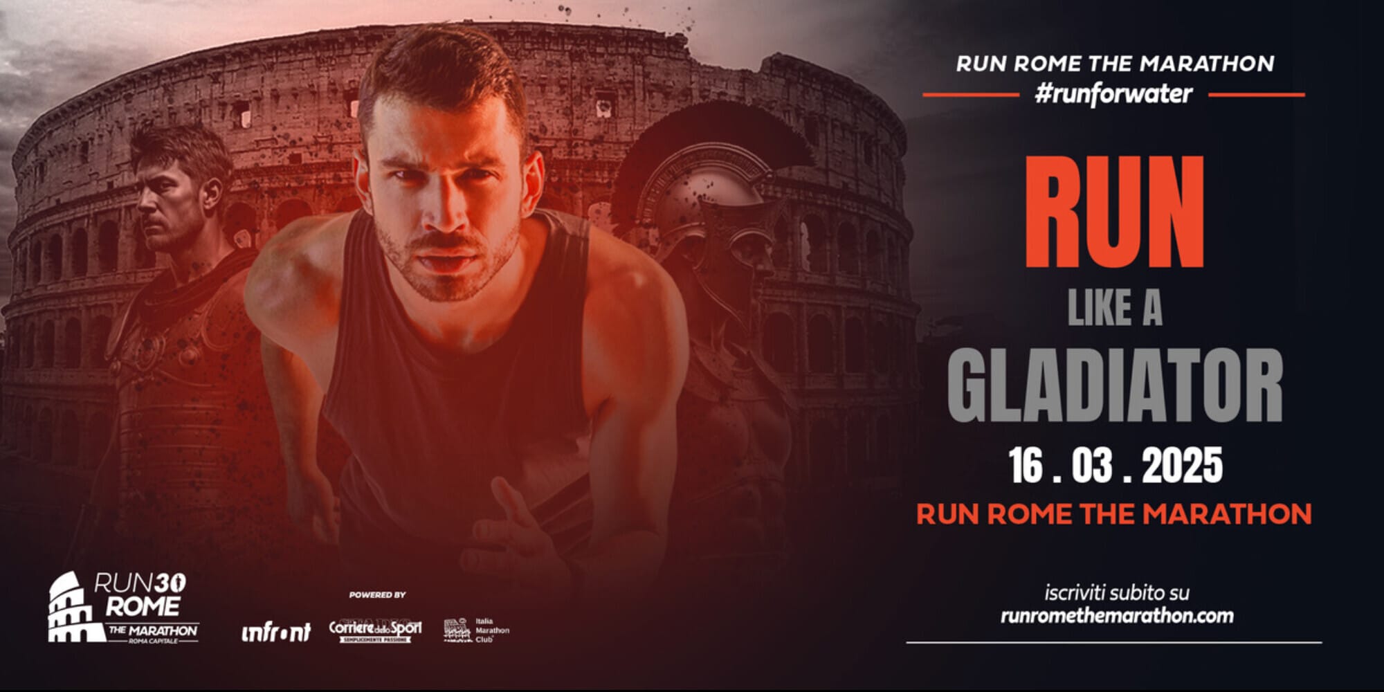 Run Rome The Marathon 16 marzo 2025, i maratoneti sono GLADIATORI MODERNI