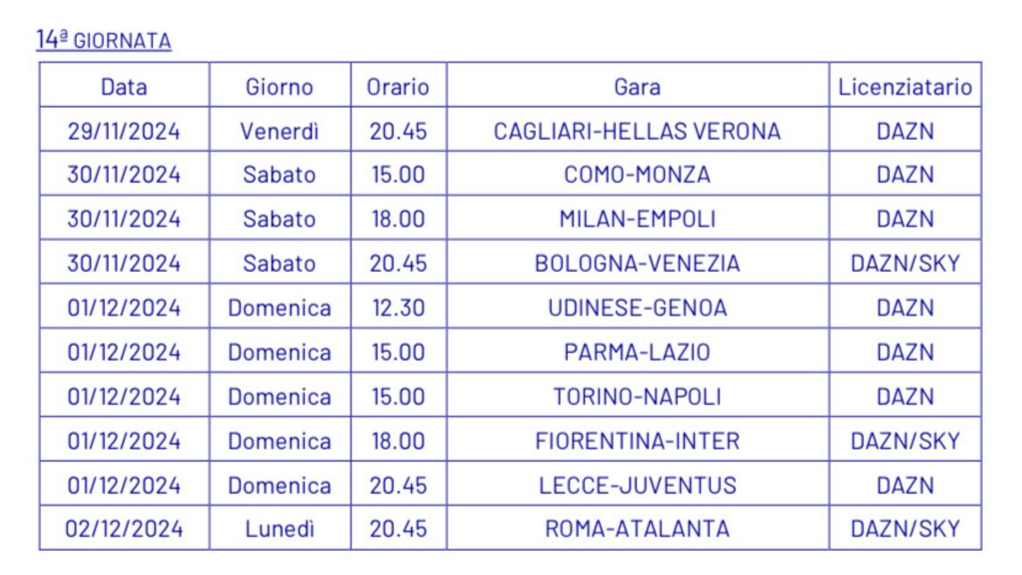 Calendario anticipi e posticipi serie A e Coppa Italia: la guida completa