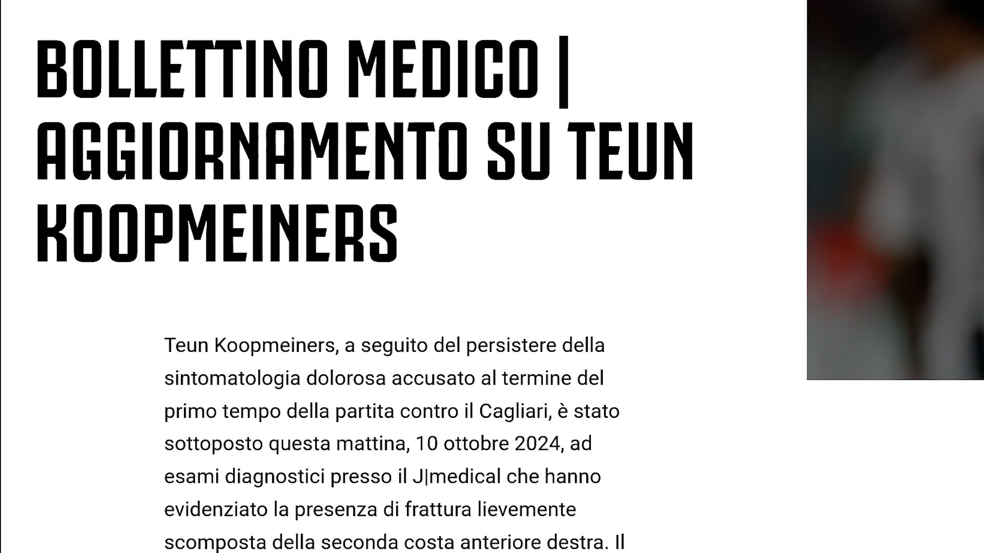 Juventus, l'esito degli esami di Koopemeiners