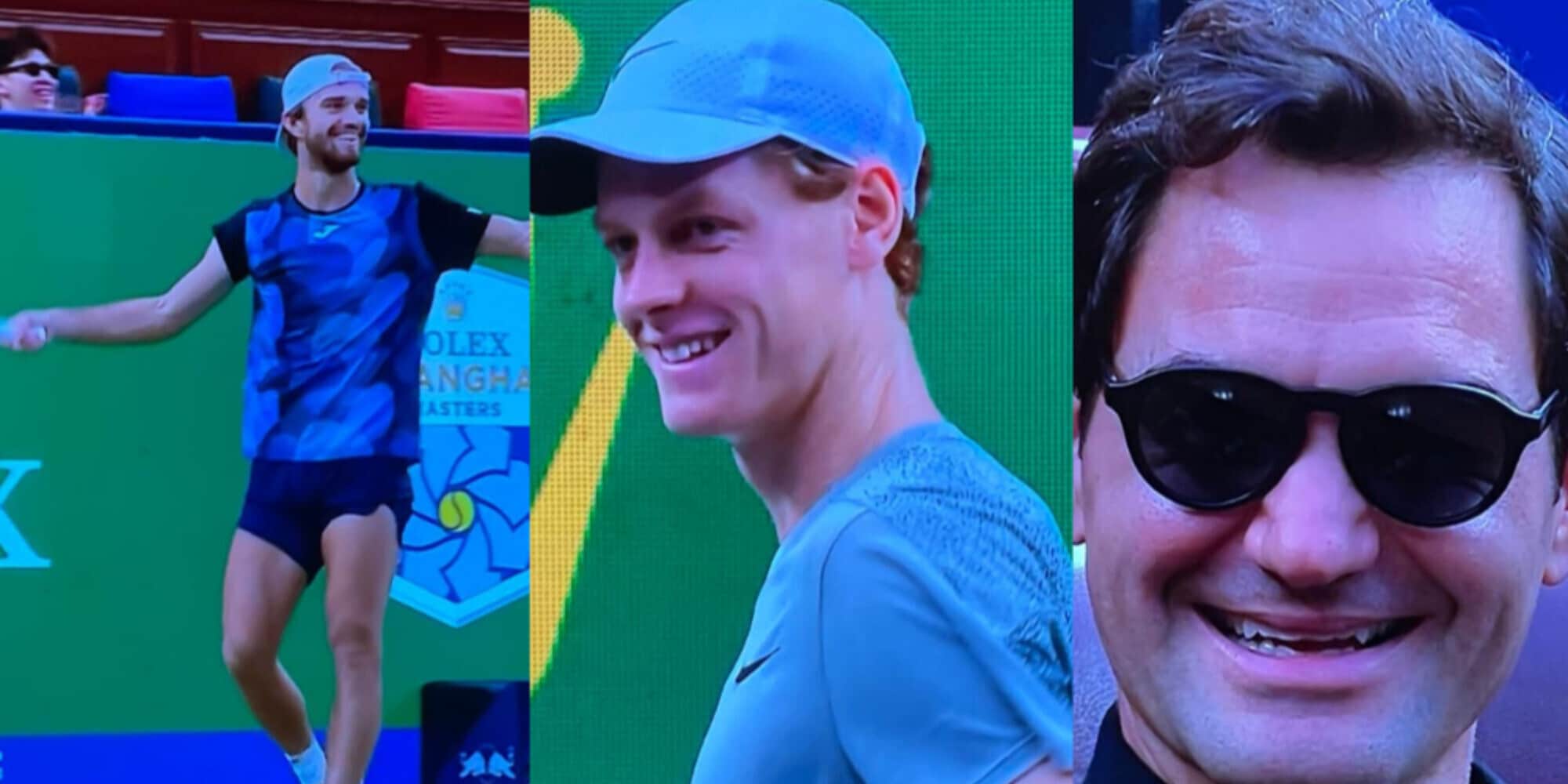 Siparietto tra Sinner, Machac e Federer: "E io no?". Tutti scoppiano a ridere