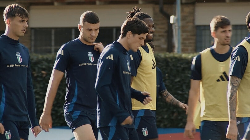Azzurri in campo in vista della sfida contro Israele