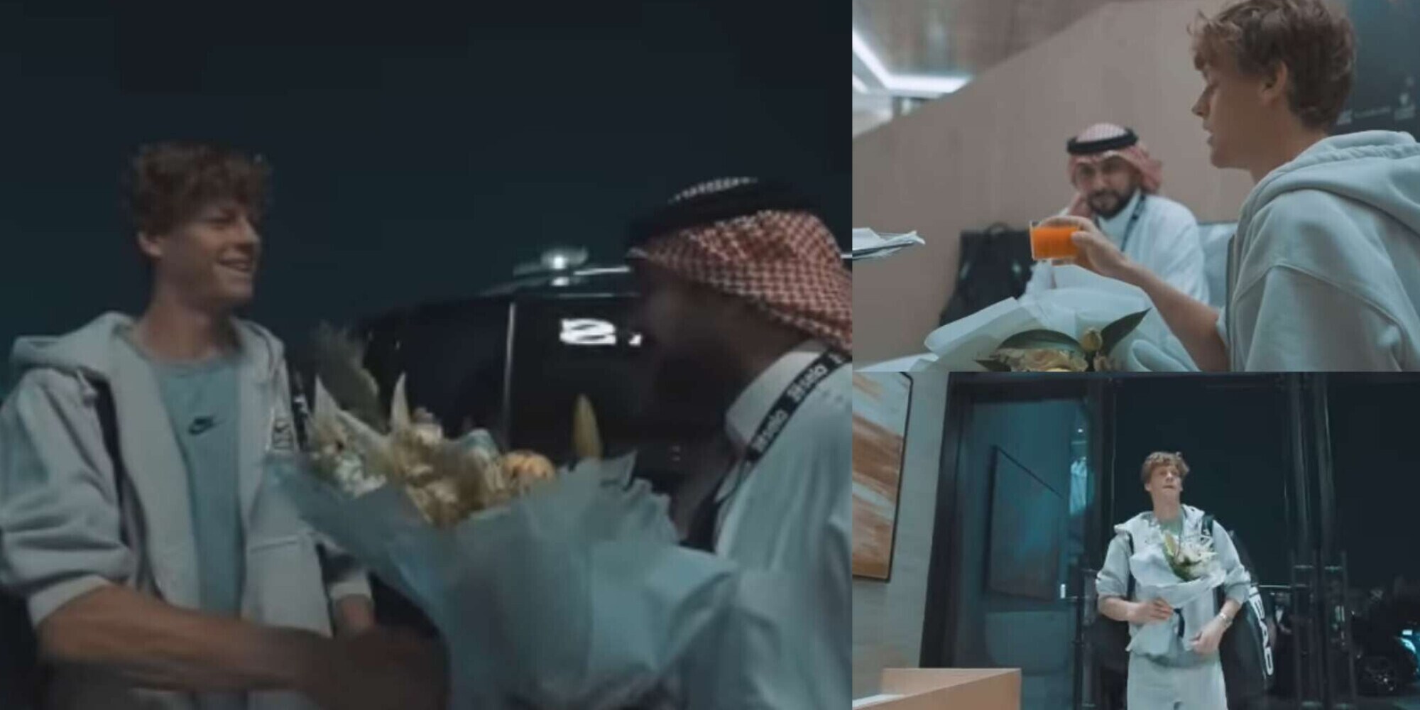 Sinner sceicco: fiori e accoglienza incredibile in Arabia per la Six Kings Slam