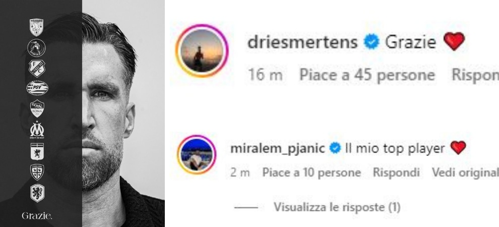 Strootman si ritira, quanti post social da brividi: da Sabatini a Mertens fino a Dzeko