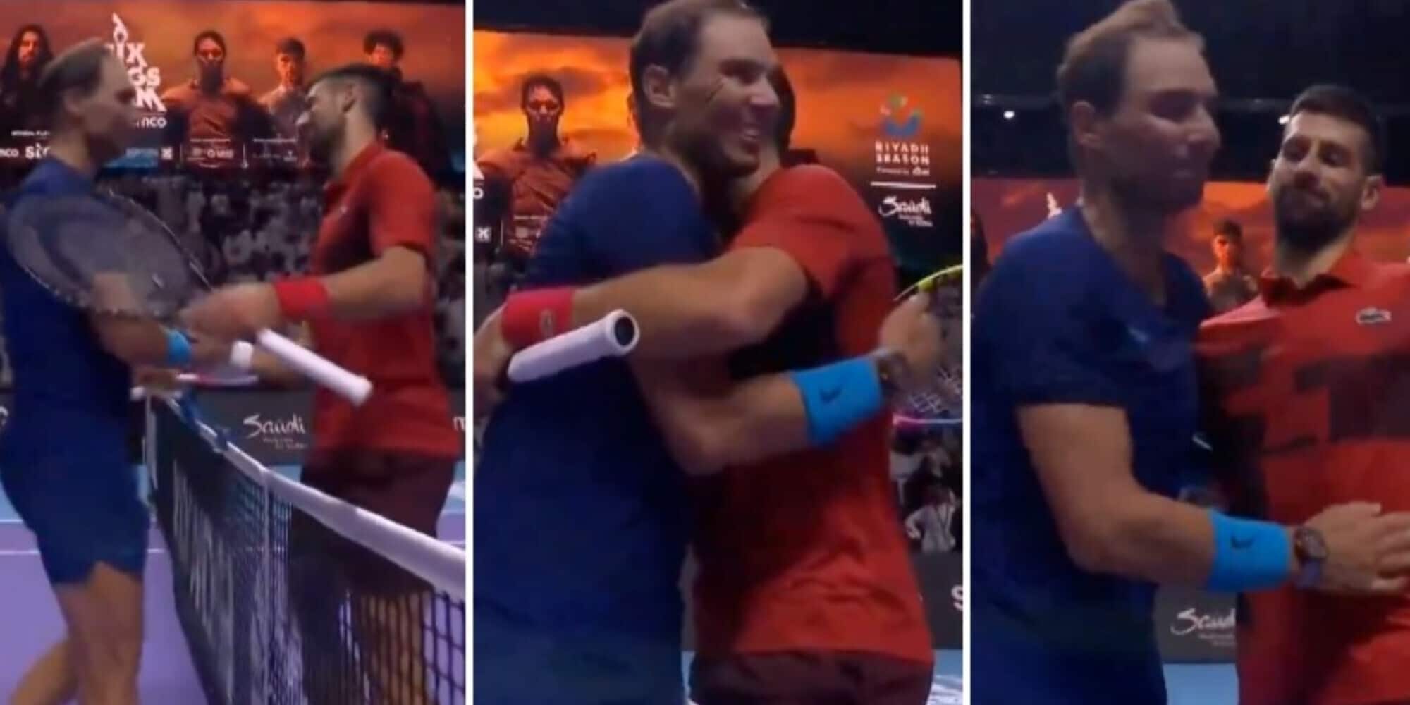 Djokovic, la frase da brividi a Nadal sotto rete dopo la vittoria al Six Kings Slam: Rafa si emoziona