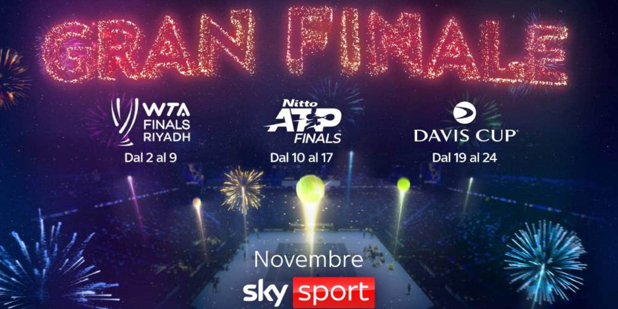 Tennis, “Il Gran Finale di stagione” su Sky