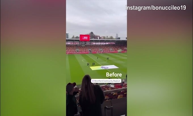 Bonucci assiste ad una partita di Premier League