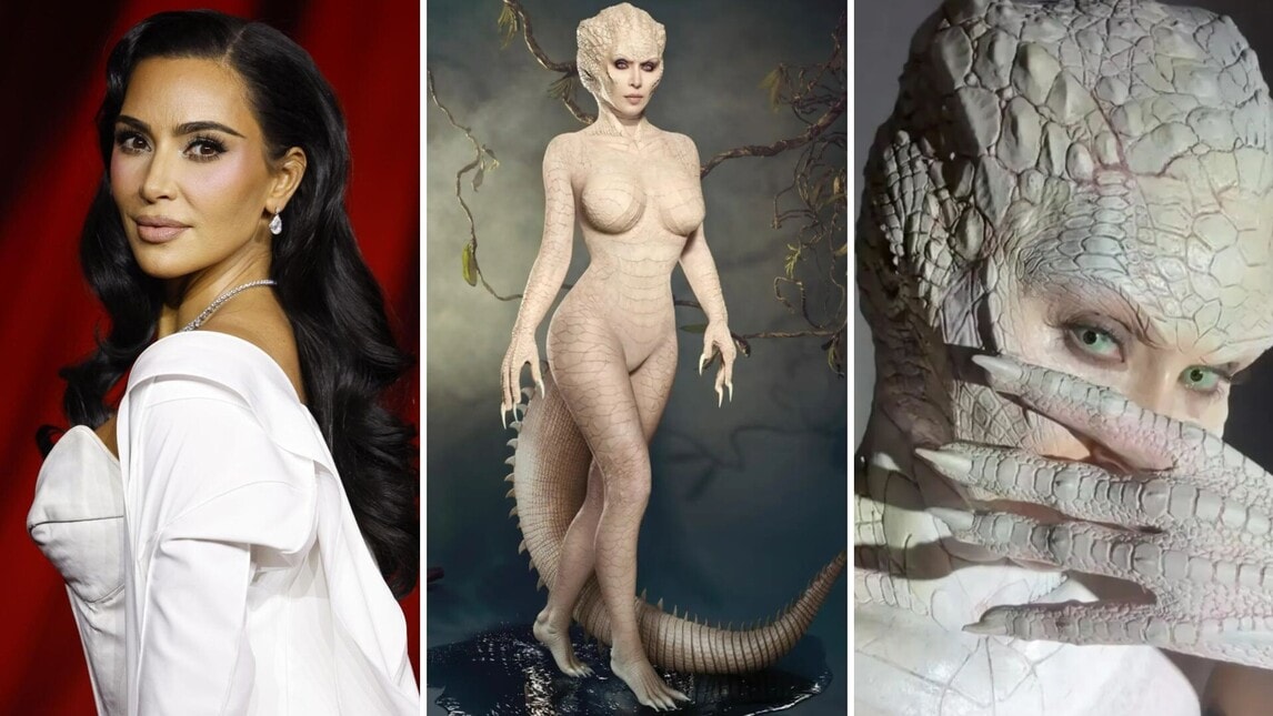 Kim Kardashian vince ad Halloween: il suo costume da alligatore albino è spettacolare
