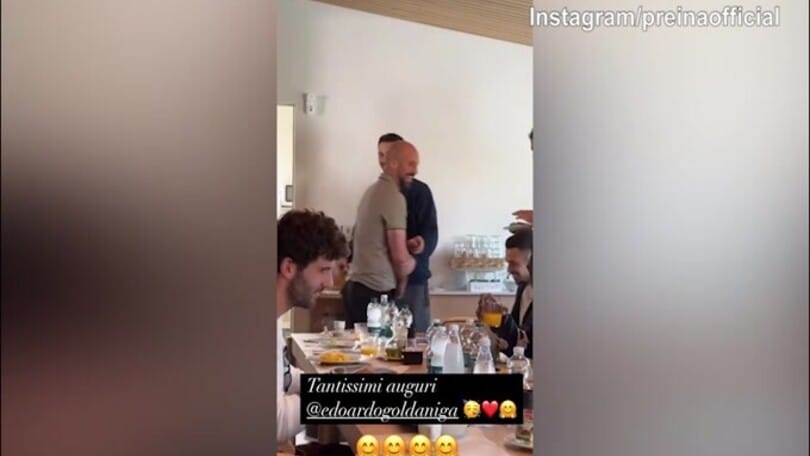 Goldaniga compie gli anni: non poteva mancare lo scherzo di Reina
