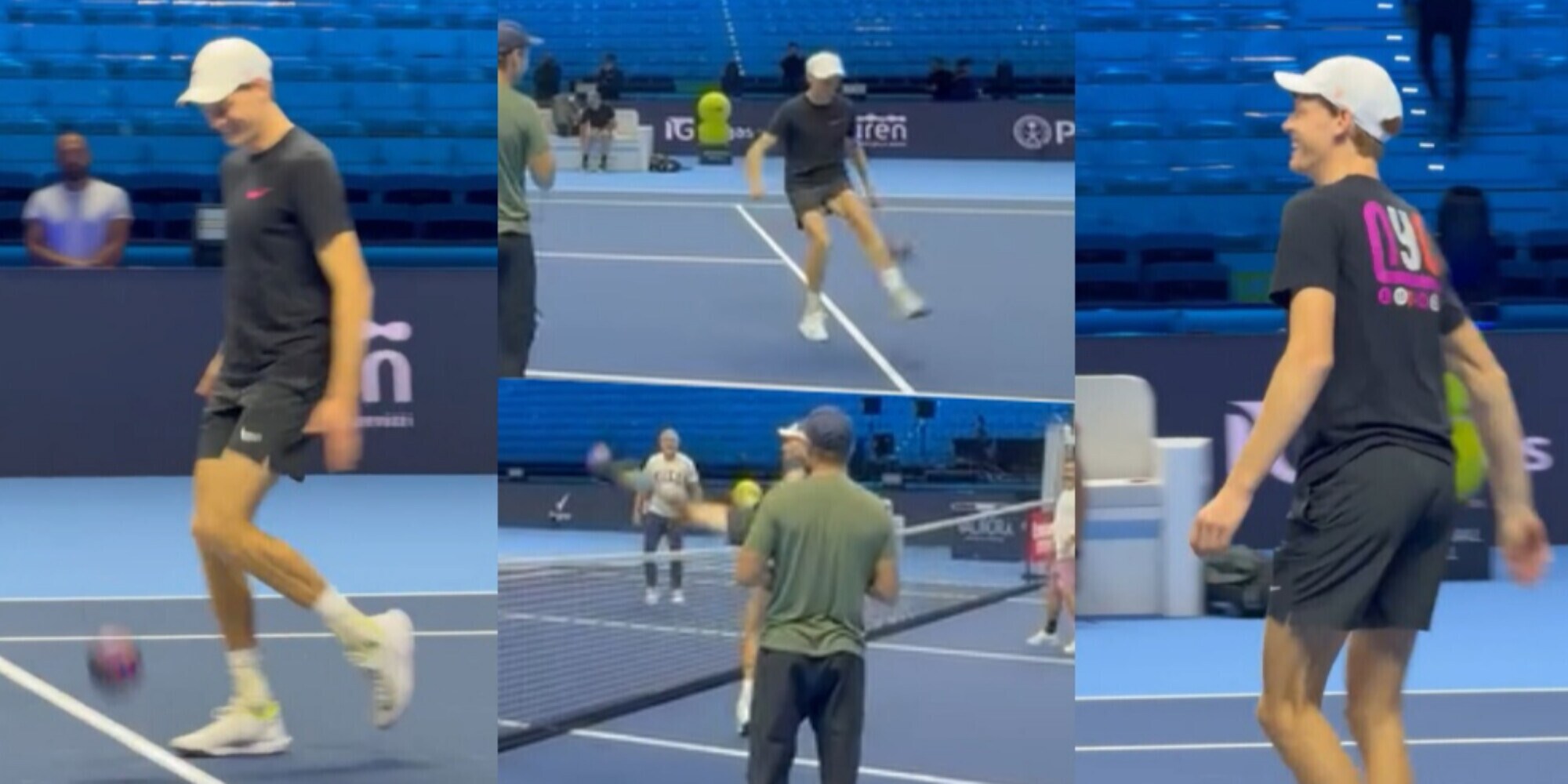 Sorpresa Sinner alle Atp Finals, tradisce il tennis per il calcio: colpi da urlo