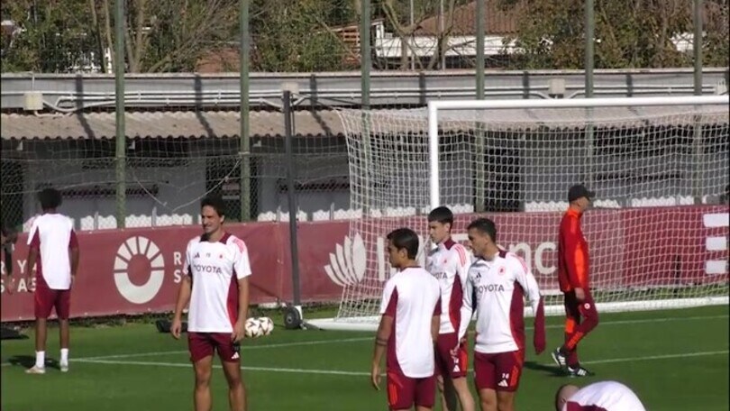 Europa League, la Roma si allena a Trigoria