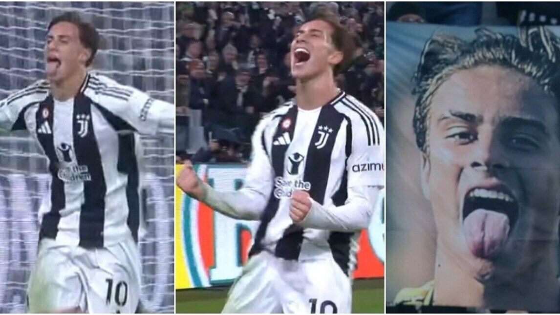 Yildiz, gol in Juve-Torino: esultanza alla Del Piero, la fotosequenza