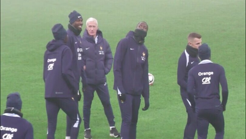 Nations League, la Francia si allena a San Siro tra la nebbia