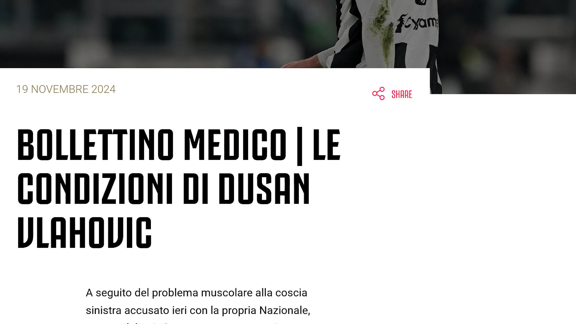 Juve, le condizioni di Vlahovic: escluse lesioni