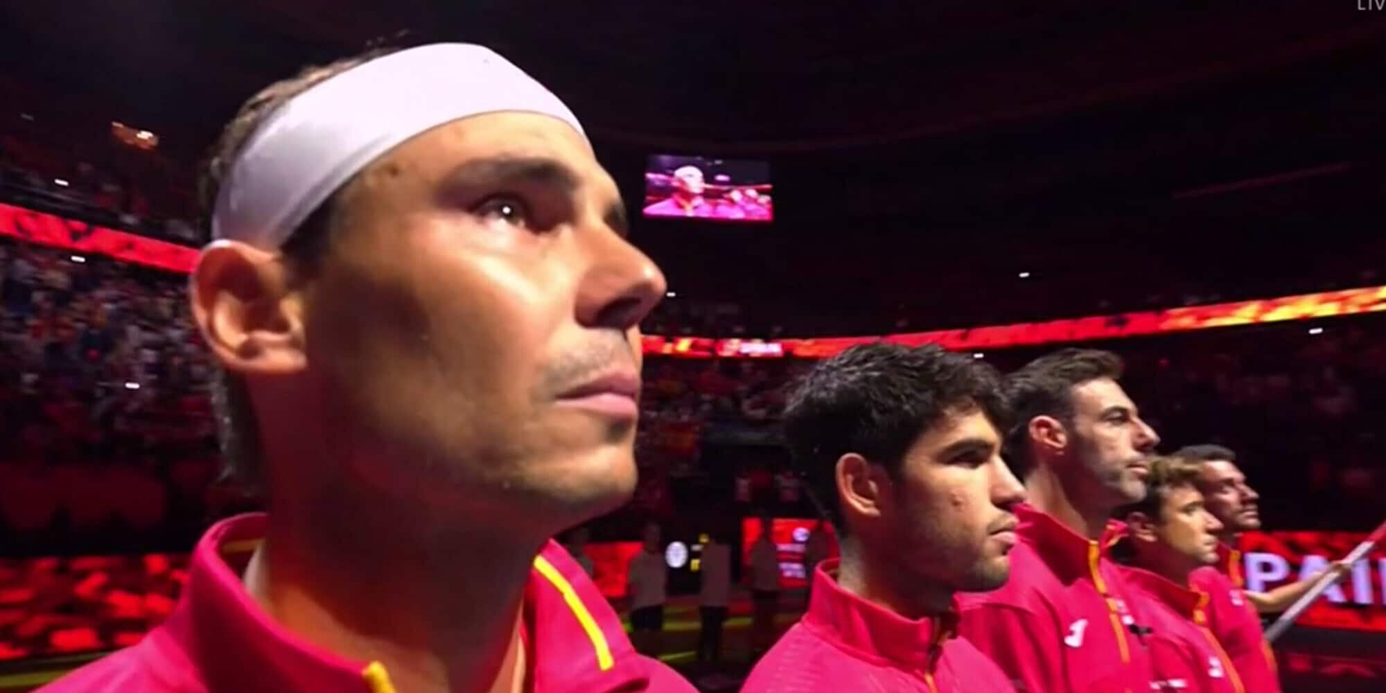 Nadal non si trattiene durante l'inno: la reazione e le lacrime prima della Coppa Davis