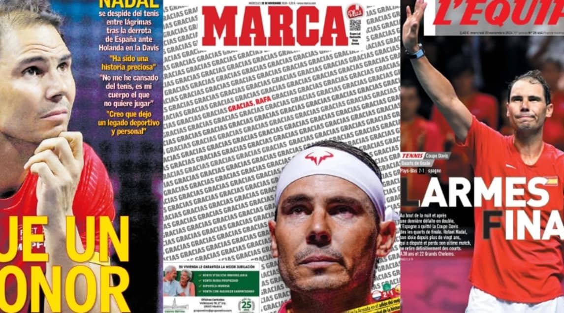 Nadal si ritira: la stampa mondiale celebra la sua carriera leggendaria